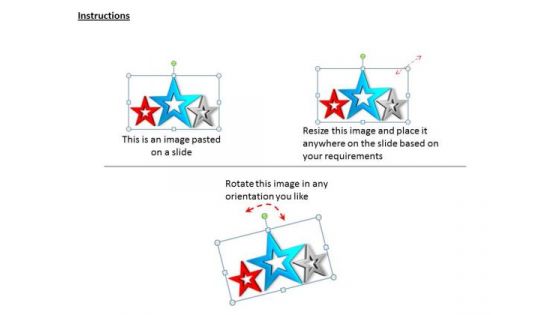 Stock Photo Design Of Red Blue Silver Stars PowerPoint Slide