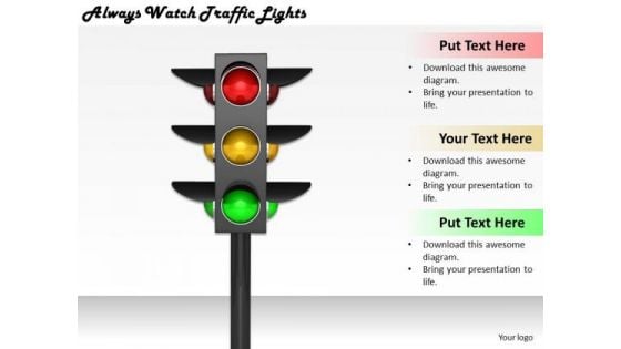 Stock Photo Develop Business Strategy Always Watch Traffic Lights Stock Photos