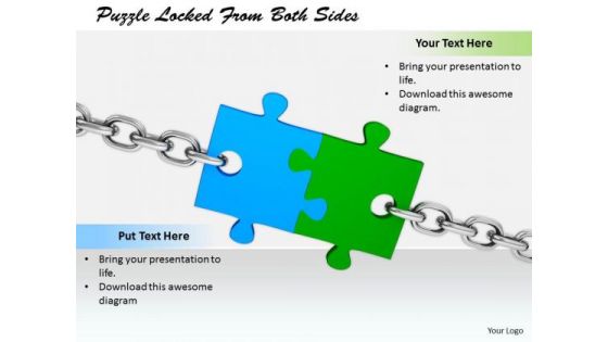 Stock Photo Developing Business Strategy Puzzle Locked From Both Sides Pictures