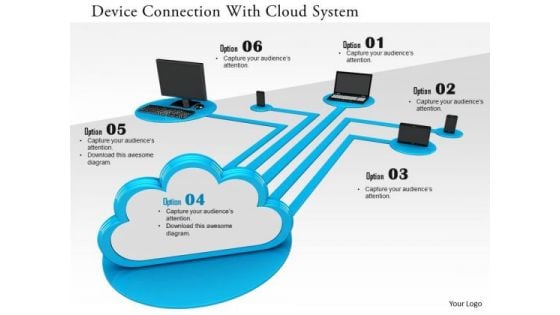 Stock Photo Device Connection With Cloud System PowerPoint Slide