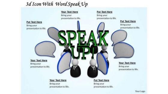Stock Photo Dialog Bubbles With Speak Up Text PowerPoint Slide
