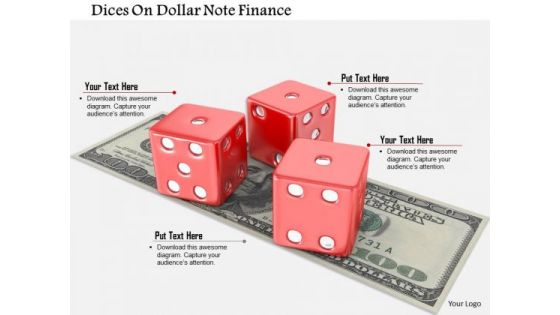 Stock Photo Dices On Dollar Note Finance PowerPoint Slide