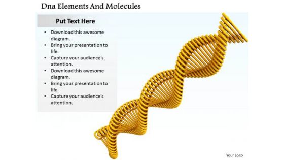 Stock Photo Dna Elements And Molecules Ppt Template