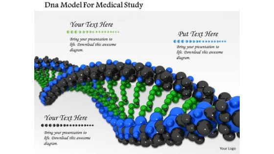 Stock Photo Dna Model For Medical Study PowerPoint Slide