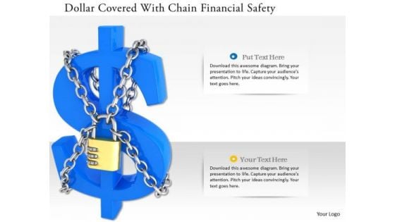 Stock Photo Dollar Covered With Chain Financial Safety PowerPoint Slide