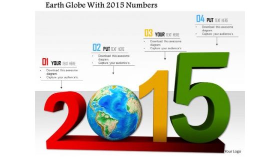 Stock Photo Earth Globe With 2015 Numbers PowerPoint Slide