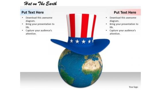 Stock Photo Earth Globe With American Hat PowerPoint Slide