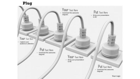 Stock Photo Electricity Plugs Fixed In Sockets PowerPoint Slide