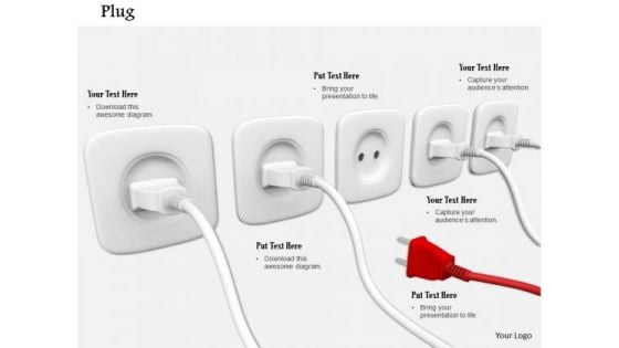 Stock Photo Electricity Plugs In Sockets PowerPoint Slide