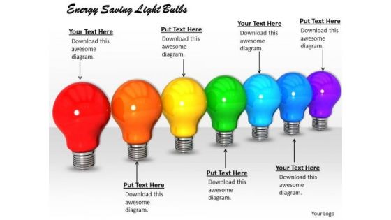 Stock Photo Energy Saving Light Bulbs PowerPoint Template