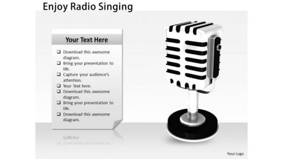 Stock Photo Enjoy Radio Singing PowerPoint Template