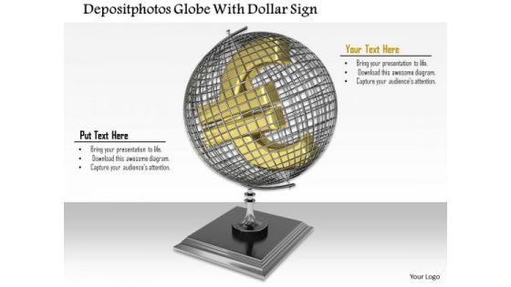 Stock Photo Euro Symbol With Globe On White Background PowerPoint Slide Stock Photo Euro Symbol With Globe On White Background PowerPoint Slide