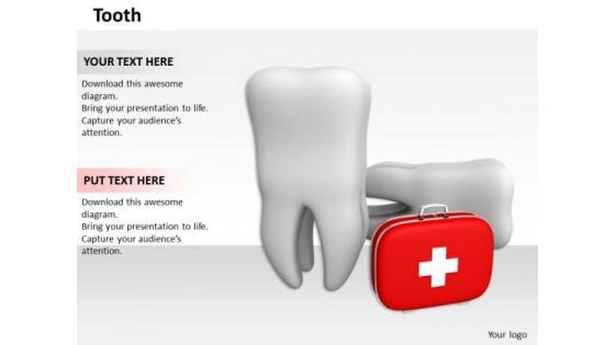 Stock Photo First Aid Kit With Teeth Pwerpoint Slide