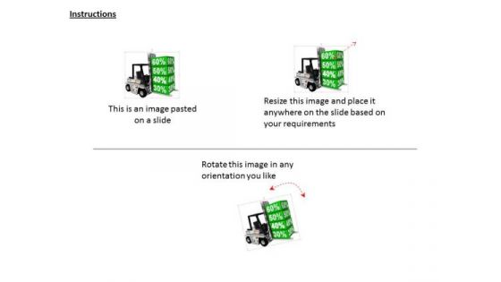Stock Photo Forklift Truck With Sale Discount Boxes PowerPoint Slide