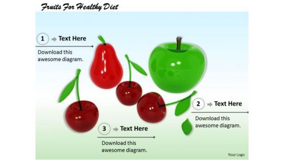 Stock Photo Fruits For Healthy Diet PowerPoint Template