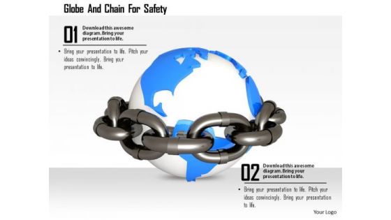 Stock Photo Globe And Chain For Safety Image Graphics For PowerPoint Slide Stock Photo Globe And Chain For Safety Image Graphics For PowerPoint Slide