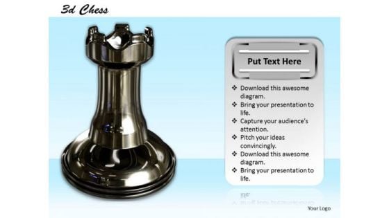 Stock Photo Glossy Black Chess Elephant PowerPoint Slide