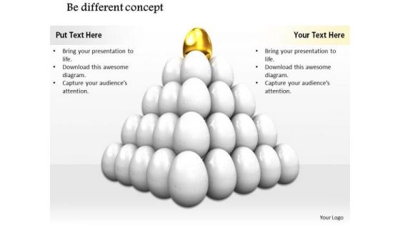 Stock Photo Golden Egg On White Eggs For Leadership PowerPoint Slide