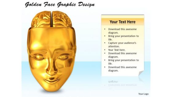 Stock Photo Golden Face Graphic Design PowerPoint Template