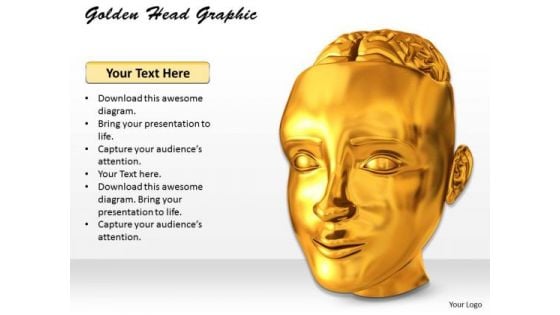 Stock Photo Golden Head Graphic PowerPoint Template