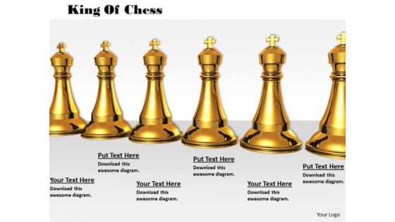 Stock Photo Golden Kings Of Chess Game PowerPoint Slide