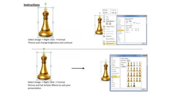 Stock Photo Golden Piece Chess Game Concept PowerPoint Slide
