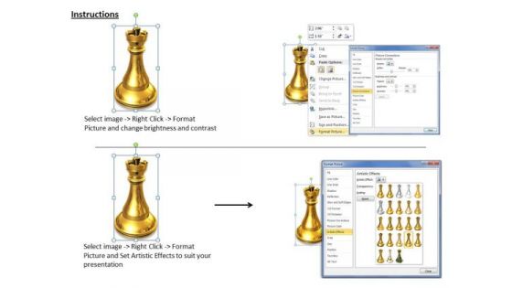 Stock Photo Graphic Of Golden Chess Knight PowerPoint Template