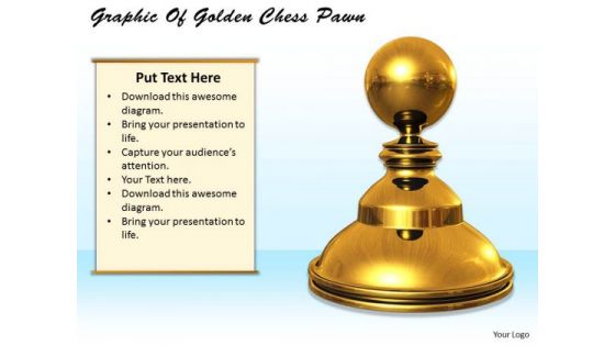 Stock Photo Graphic Of Golden Chess Pawn PowerPoint Template