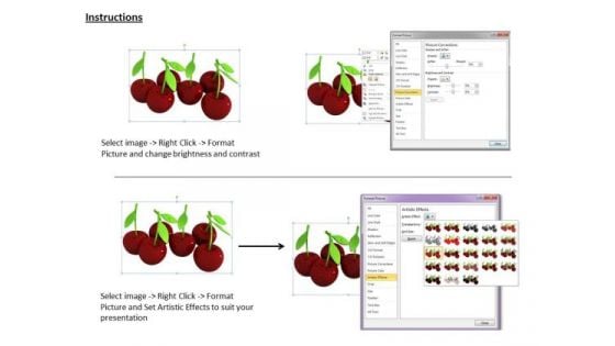 Stock Photo Graphic Of Red Cherries PowerPoint Template