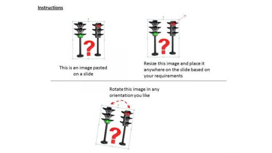 Stock Photo Graphic Of Traffic Lights With Question Mark PowerPoint Template