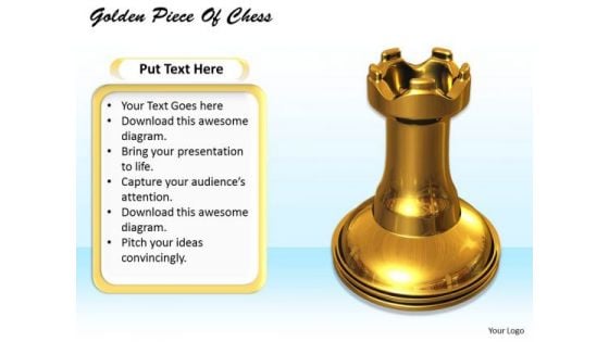 Stock Photo Graphics Of Golden Chess Piece PowerPoint Slide