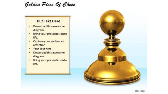 Stock Photo Graphics Of Golden Piece Of Chess PowerPoint Slide
