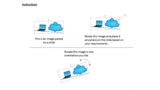 Stock Photo Graphics Of Laptop With Cloud Icon Pwerpoint Slide