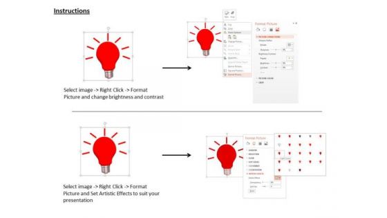 Stock Photo Graphics Of Red Shiny Bulb PowerPoint Slide