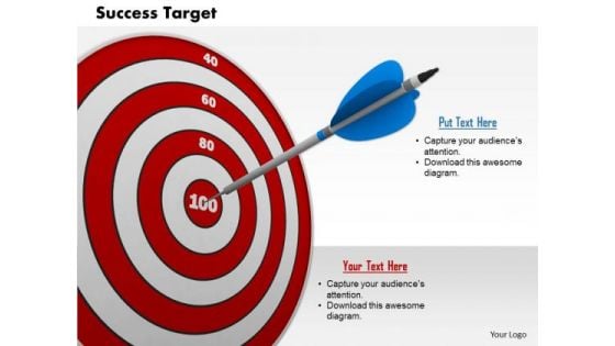 Stock Photo Graphics Of Target Achievement Pwerpoint Slide