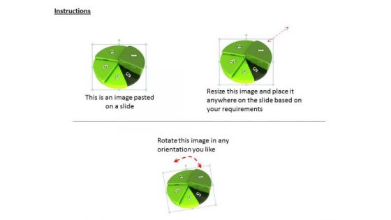 Stock Photo Green 3d Pie Chart For Result Analysis PowerPoint Slide