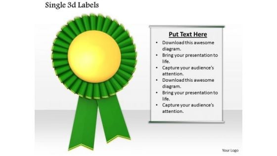 Stock Photo Green And Gold Medal For Winners PowerPoint Slide