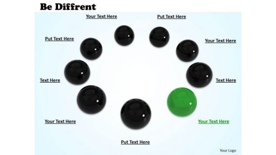 Stock Photo Green Ball With Black Balls For Team PowerPoint Slide