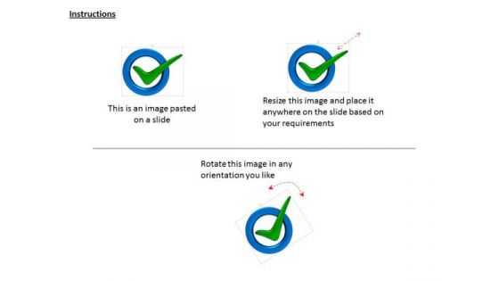 Stock Photo Green Check Mark Inside The Blue Circle PowerPoint Slide