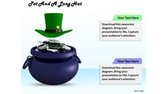 Stock Photo Green Hat On Top Of Pot PowerPoint Slide