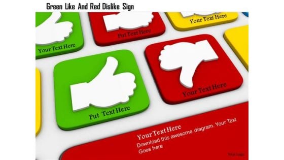 Stock Photo Green Like And Red Dislike Sign PowerPoint Slide