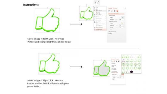 Stock Photo Green Like Symbol For Social Sites PowerPoint Slide