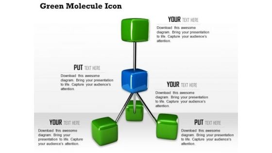 Stock Photo Green Molecule Icons Structured Solid Process PowerPoint Slide