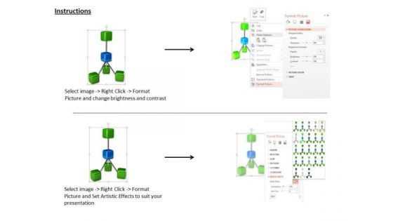 Stock Photo Green Molecule Icons Structured Solid Process PowerPoint Slide