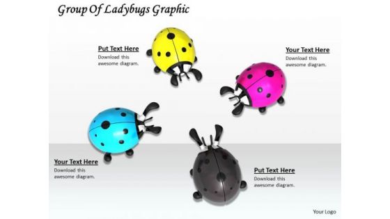 Stock Photo Group Of Ladybugs Graphic PowerPoint Template