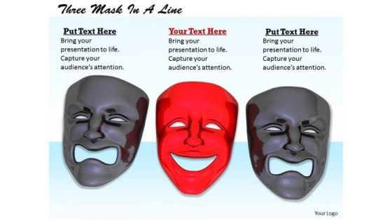 Stock Photo Happy Red Mask In Sad Masks Pwerpoint Slide