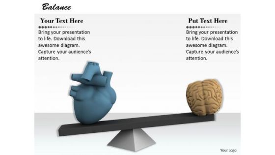 Stock Photo Heart And Brain Balance Concept PowerPoint Slide