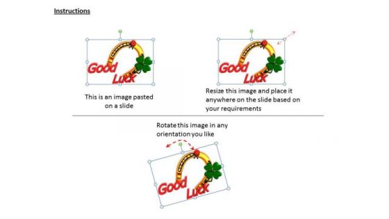 Stock Photo Horse Shoe Clover Leaf For Good Luck PowerPoint Slide