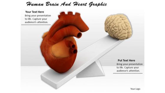 Stock Photo Human Brain And Heart Graphic PowerPoint Template