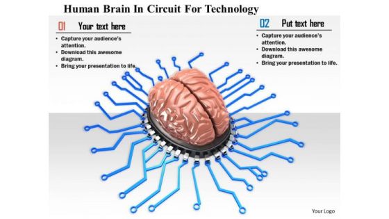 Stock Photo Human Brain In Circuit For Technology Image Graphics For PowerPoint Slide